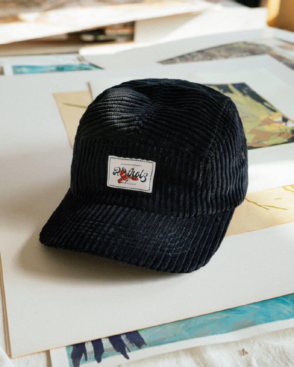 Rotholz Cord 5-Panel Bio Baumwolle - Schwarz