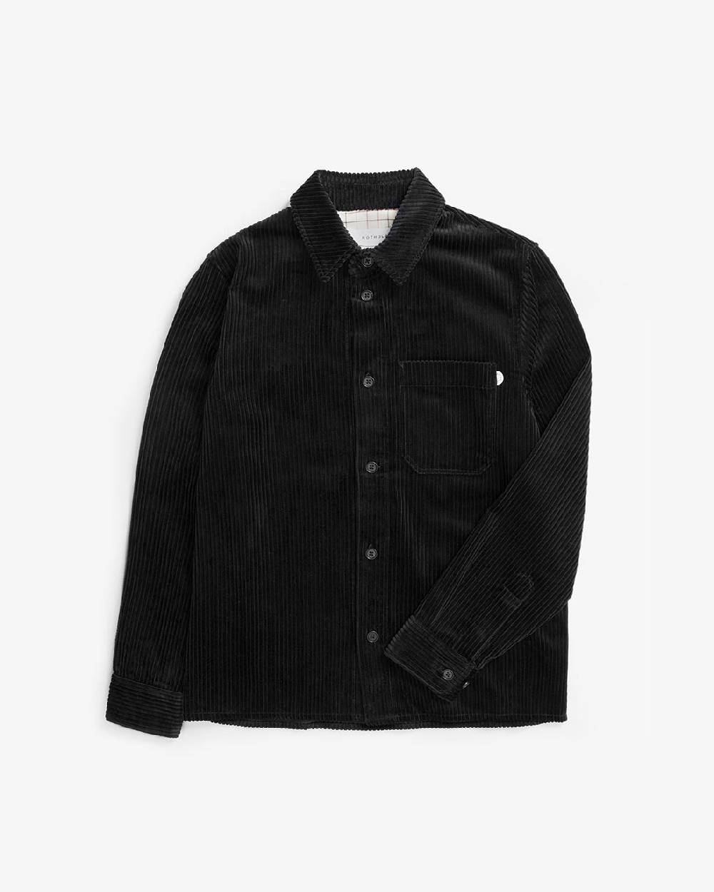 Rotholz Cord Hemd Bio Baumwolle - Schwarz