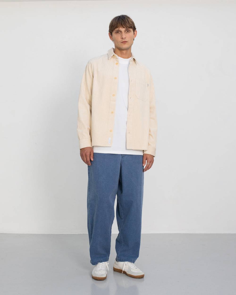 Rotholz Cord Hemd Bio Baumwolle - Weiß