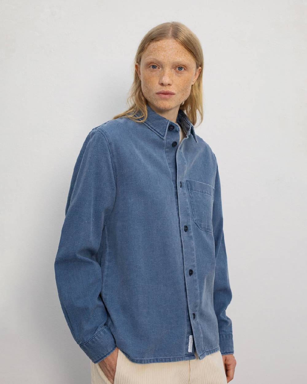 Rotholz Denim Hemd Recycelte Baumwolle - Blau