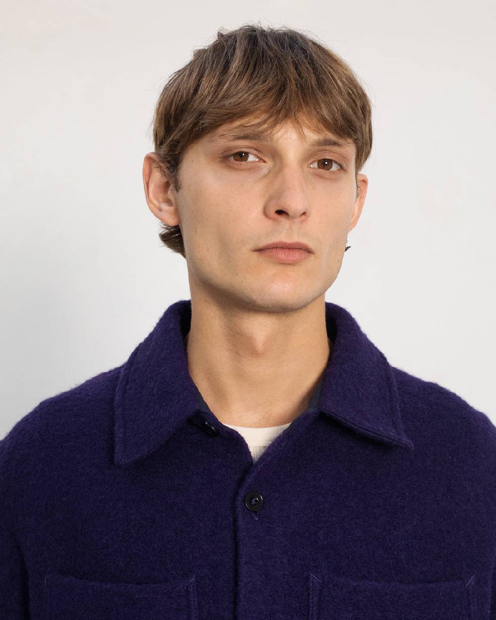 Rotholz Dickes Overshirt Bio Wollmischung - Lila