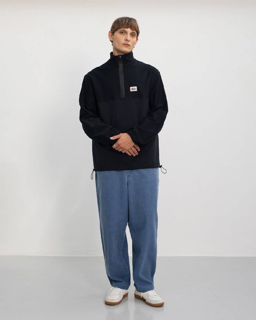 Rotholz Divided Sweatshirt Bio Baumwolle - Schwarz