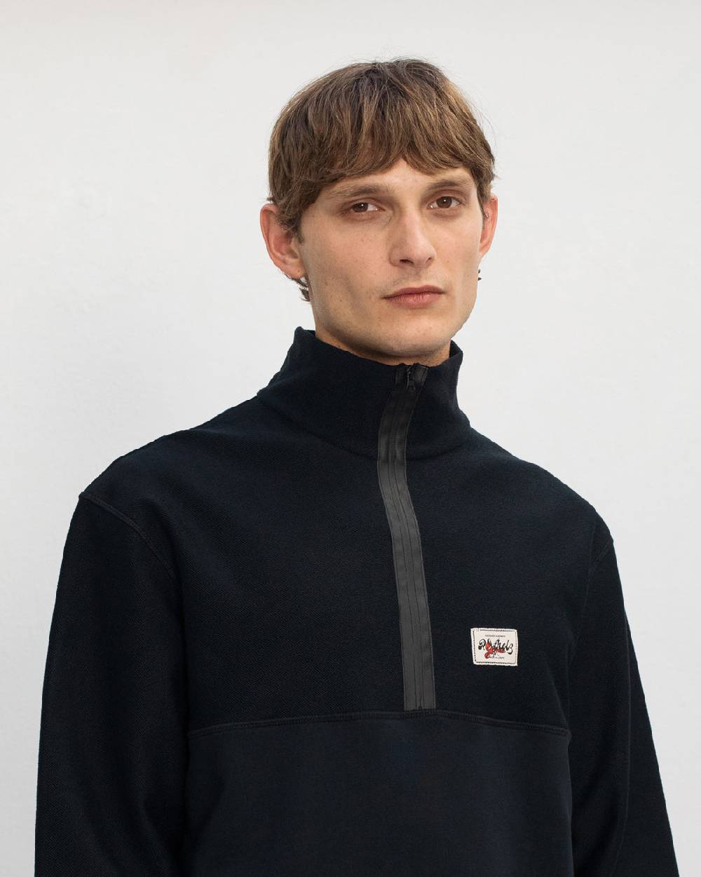 Rotholz Divided Sweatshirt Bio Baumwolle - Schwarz