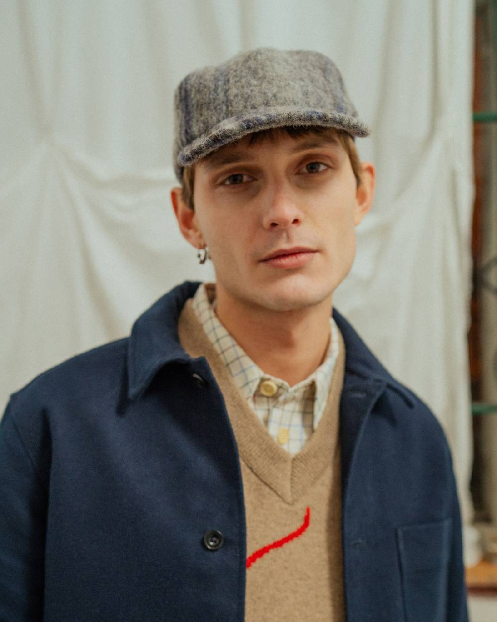 Rotholz Floppy Cap Bio-Wolle - Grau Gestreift