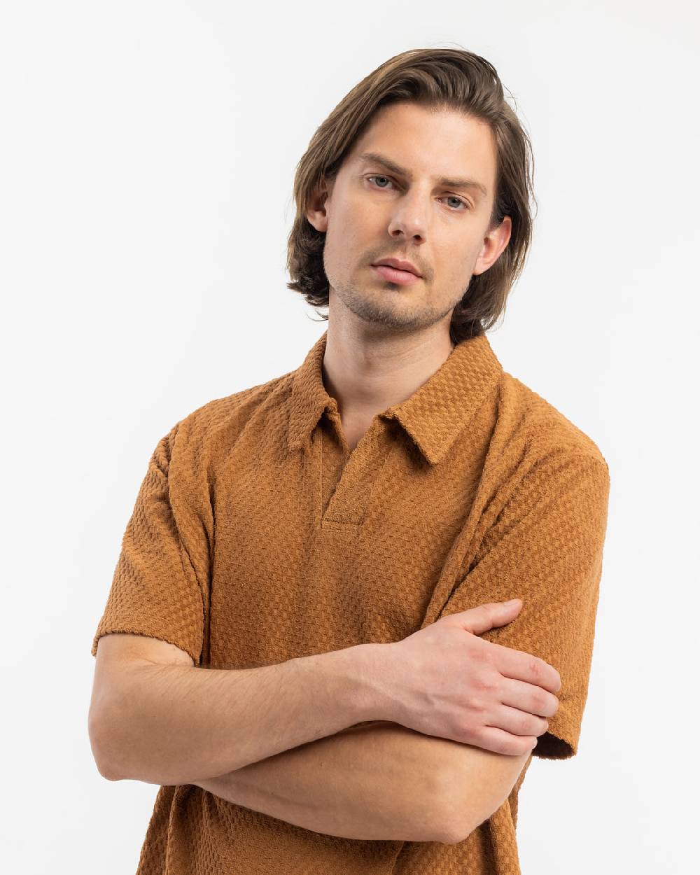Rotholz Frottee Polo Bio Baumwolle - Karamell