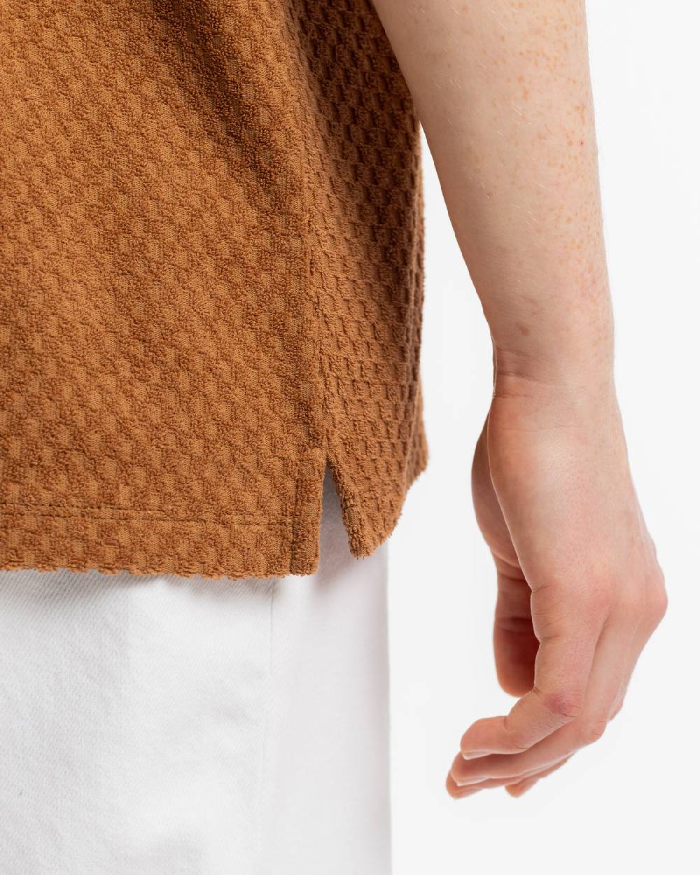 Rotholz Frottee Polo Bio Baumwolle - Karamell