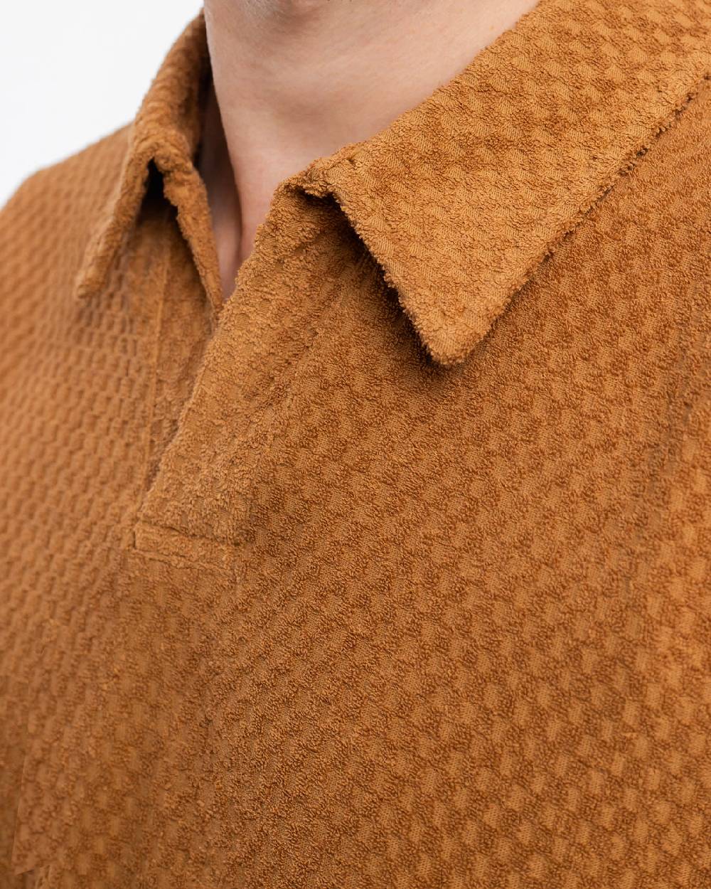 Rotholz Frottee Polo Bio Baumwolle - Karamell