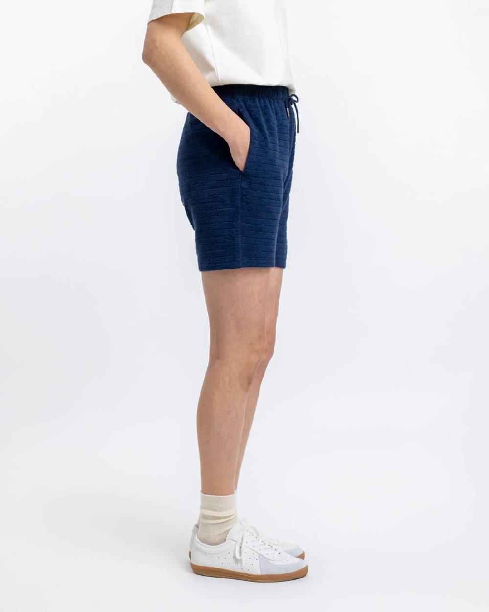 Rotholz Frottee Shorts Aus Bio-Baumwolle Blau