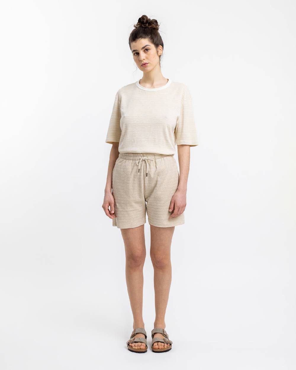 Rotholz Frottee Shorts Aus Bio-Baumwolle Creme