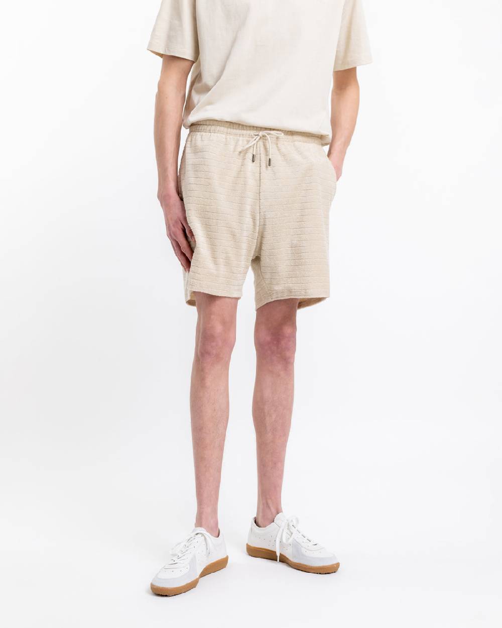 Rotholz Frottee Shorts Aus Bio-Baumwolle Creme