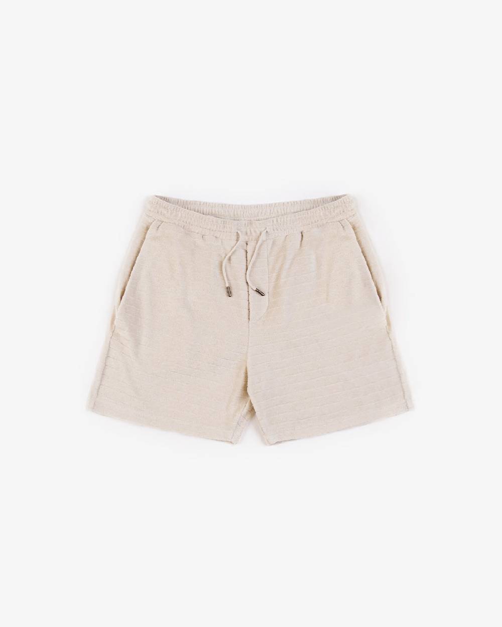 Rotholz Frottee Shorts aus Bio-Baumwolle Creme