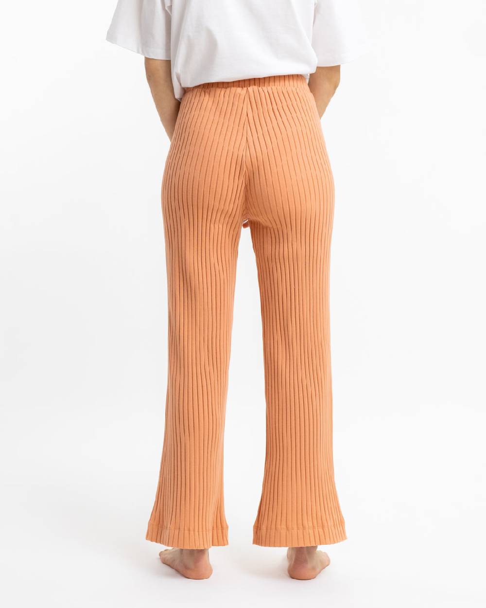 Rotholz Gerippte Hose Aus Bio-Baumwolle Apricot