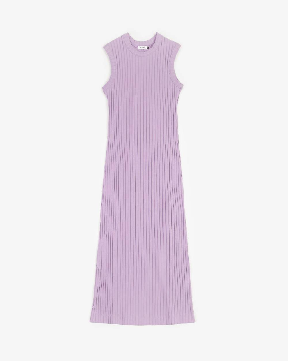 Rotholz Geripptes Kleid Bio Baumwolle - Lavendel