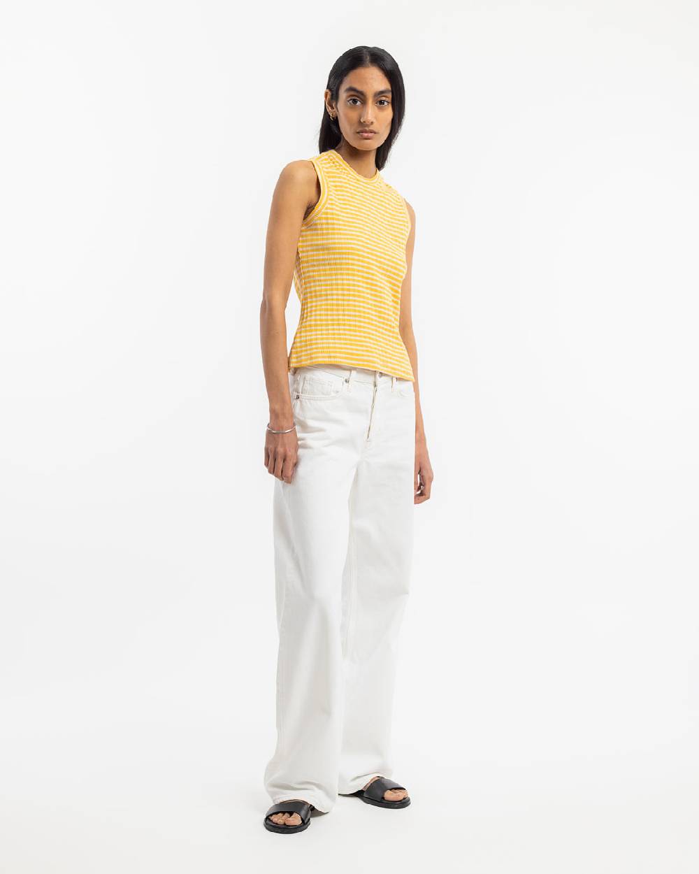 Rotholz Geripptes Singlet Bio Baumwolle - Gestreift