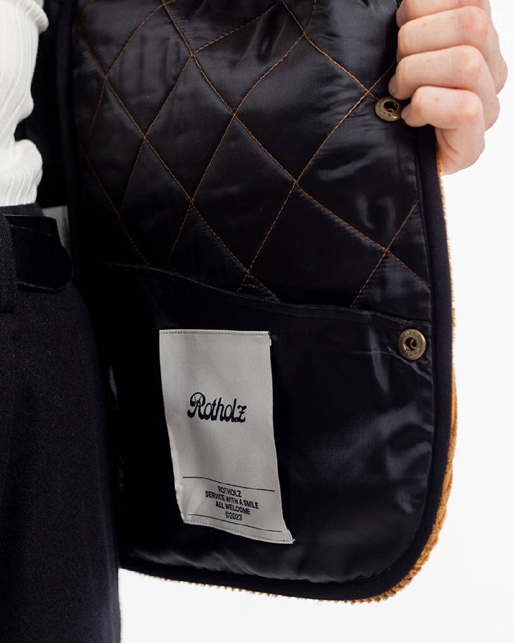 Rotholz Gesteppte Cord Weste - Toffee