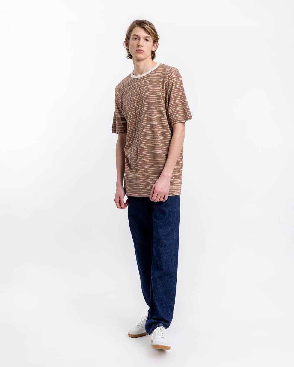 Rotholz Gestreiftes T-Shirt Braun