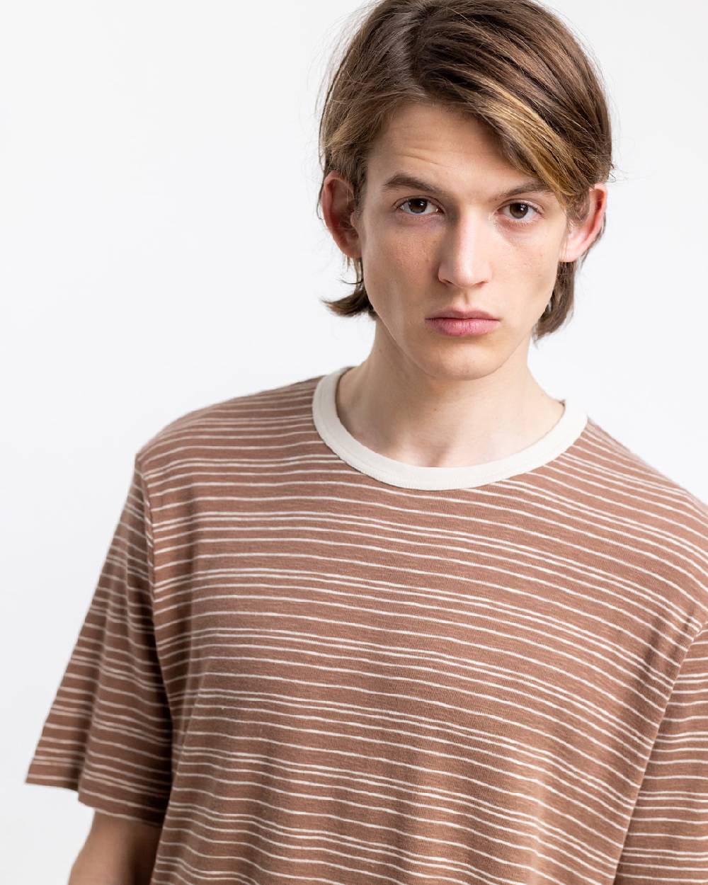 Rotholz Gestreiftes T-Shirt Braun