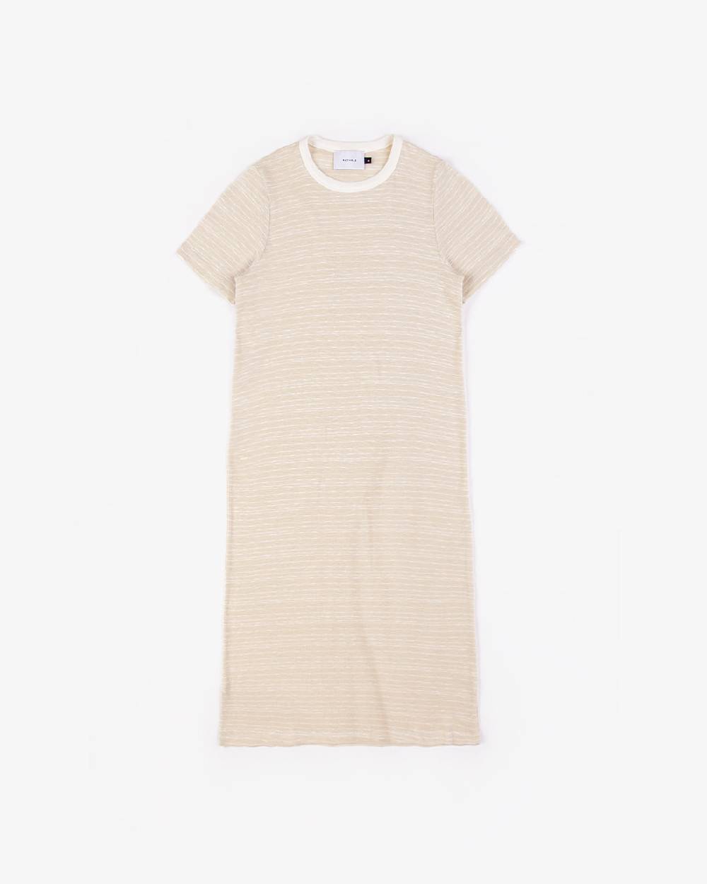 Rotholz Gestreiftes T-Shirt Kleid - Creme