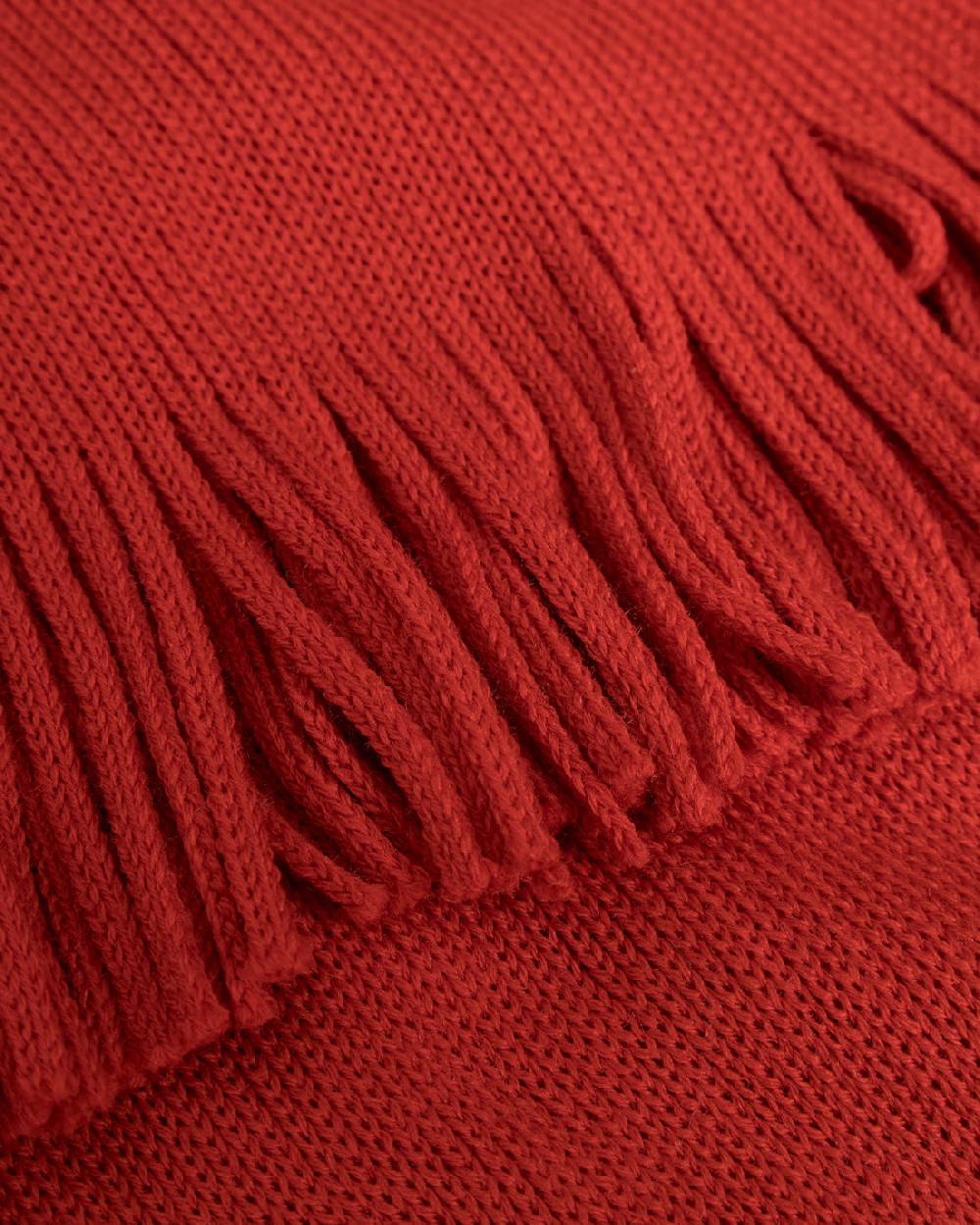 Rotholz Gestrickter Schal Merinowolle - Rot