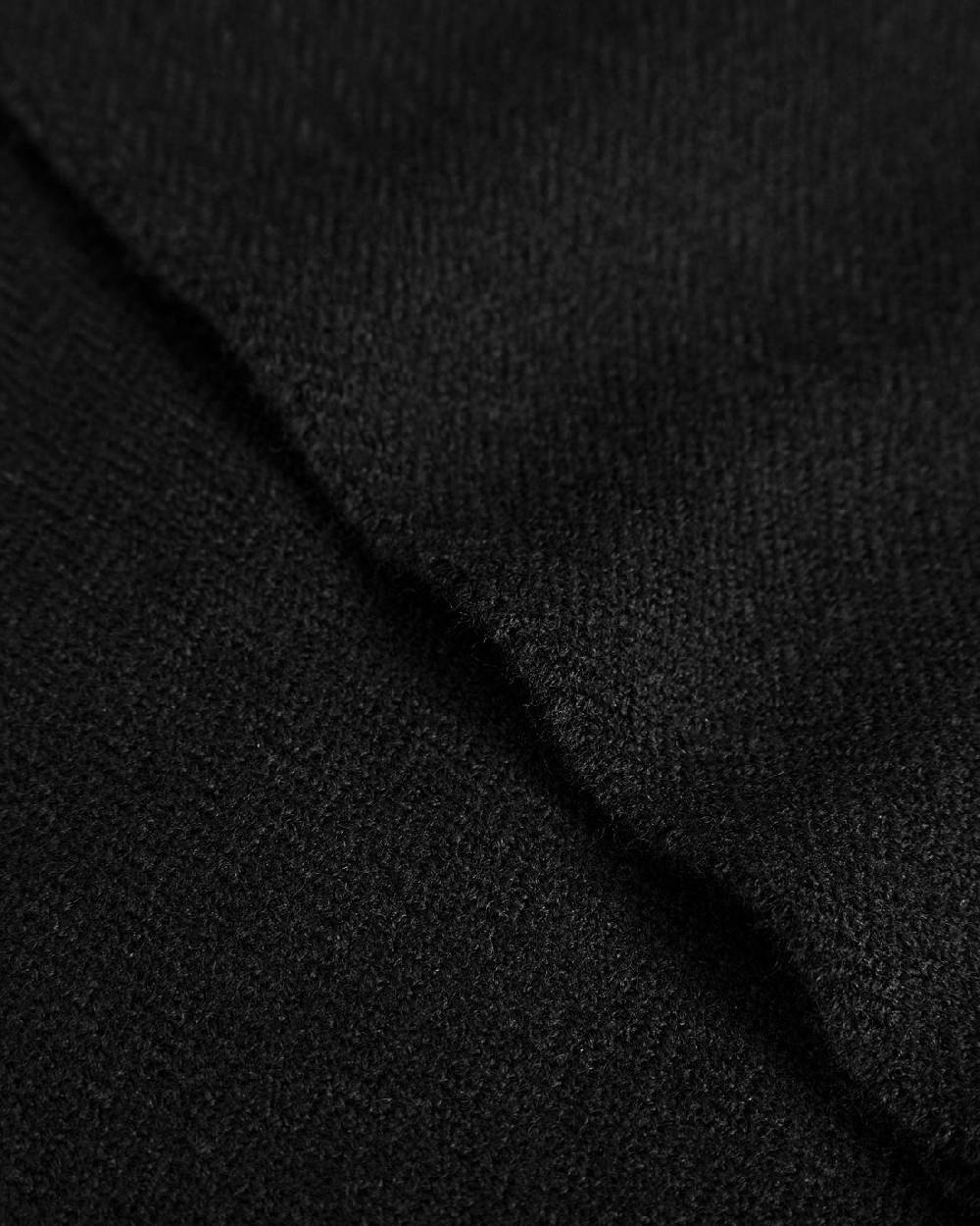 Rotholz Gewebter Schal Merinowolle - Schwarz