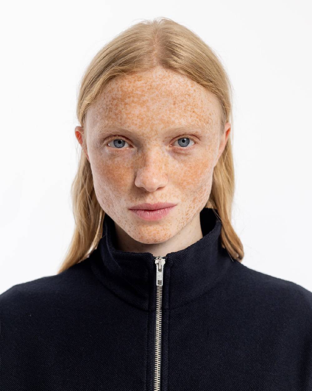 Rotholz Half Zip Sweatshirt Bio Baumwolle - Schwarz