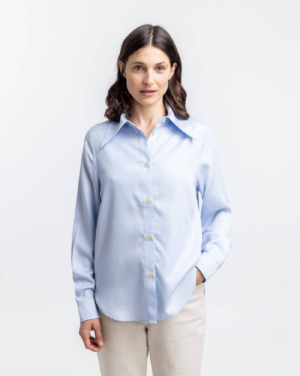 Rotholz Hemd Aus Lyocell Hellblau