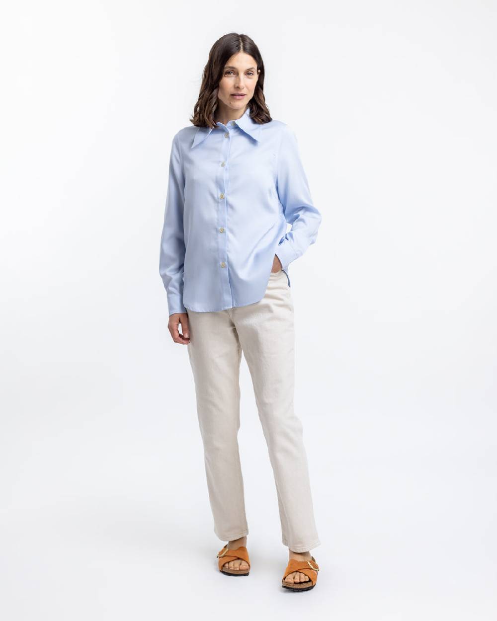 Rotholz Hemd Aus Lyocell Hellblau