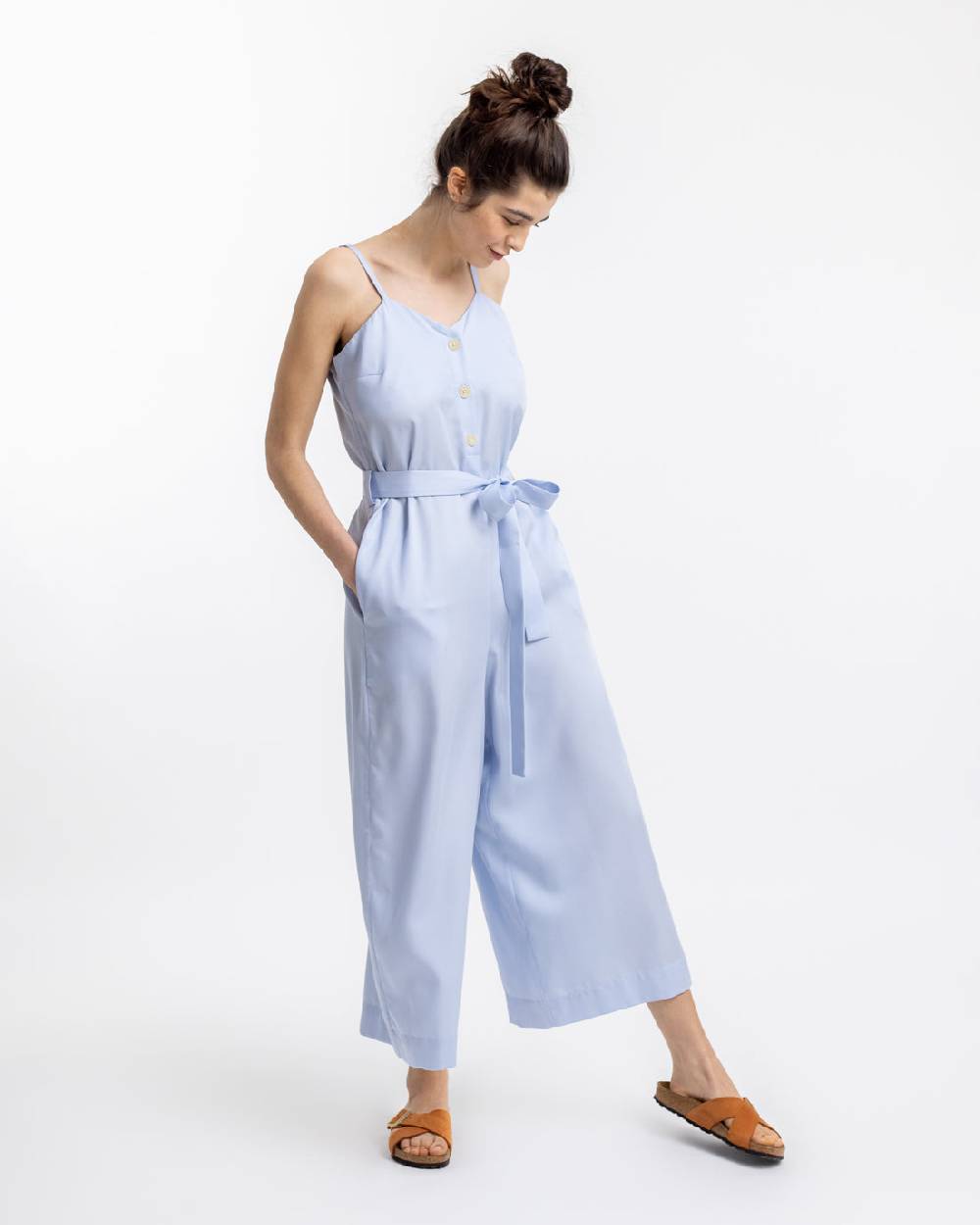 Rotholz Jumpsuit Aus Lyocell Hellblau