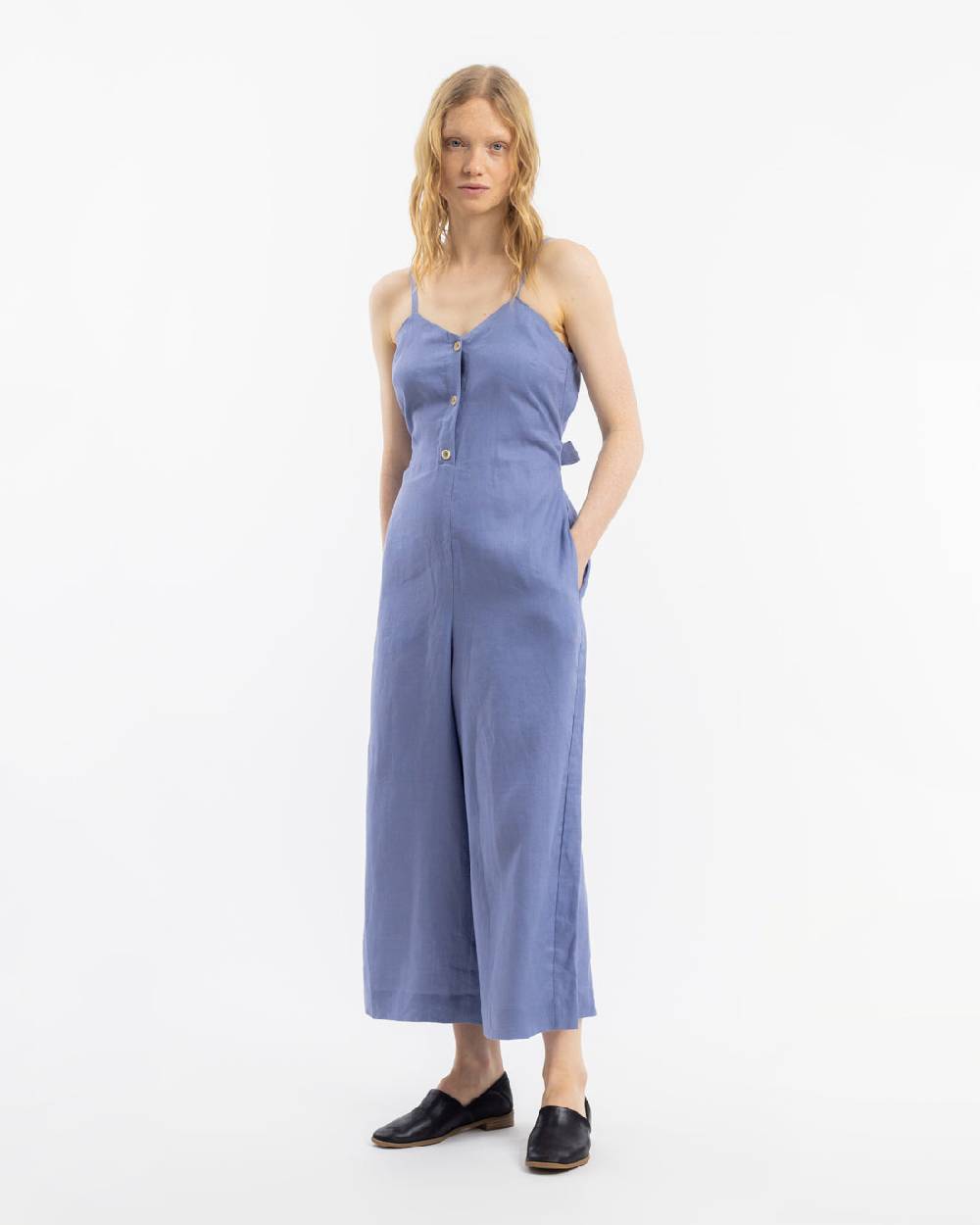 Rotholz Jumpsuit Leinen Mix - Hellblau