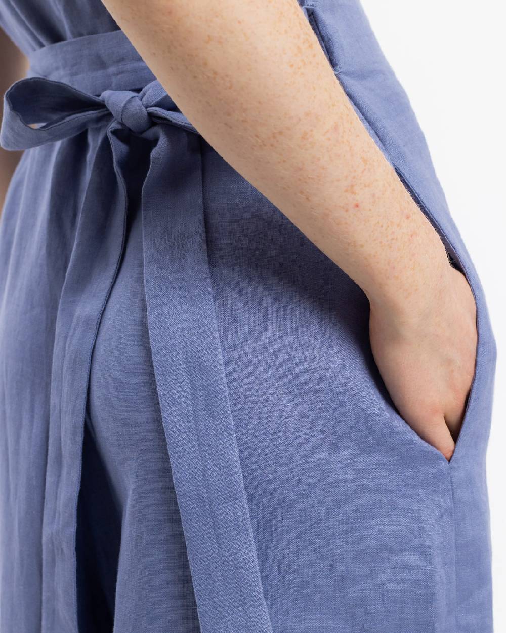 Rotholz Jumpsuit Leinen Mix - Hellblau