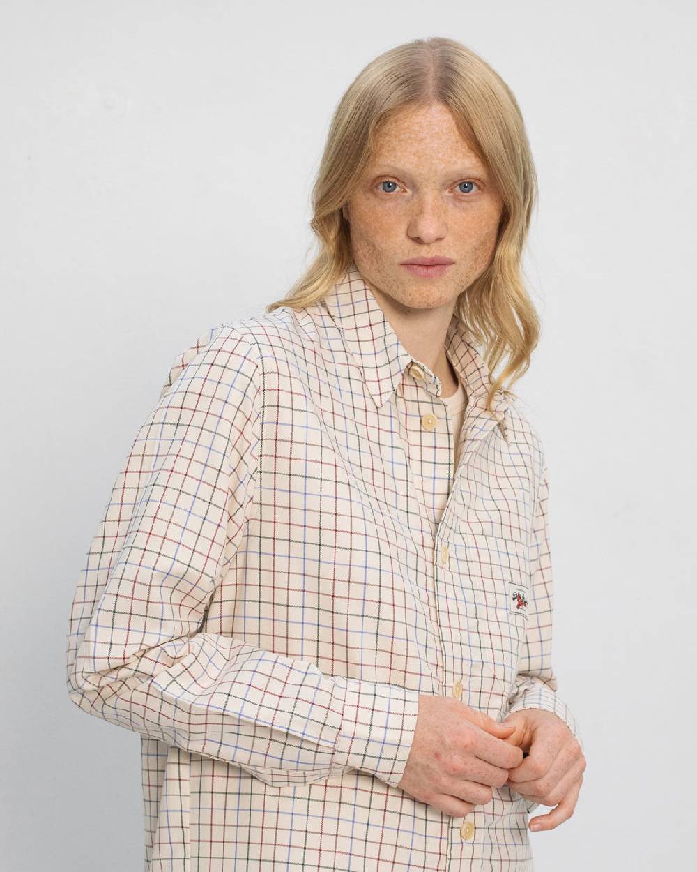 Rotholz Kariertes Hemd Bio Baumwolle - Off-White