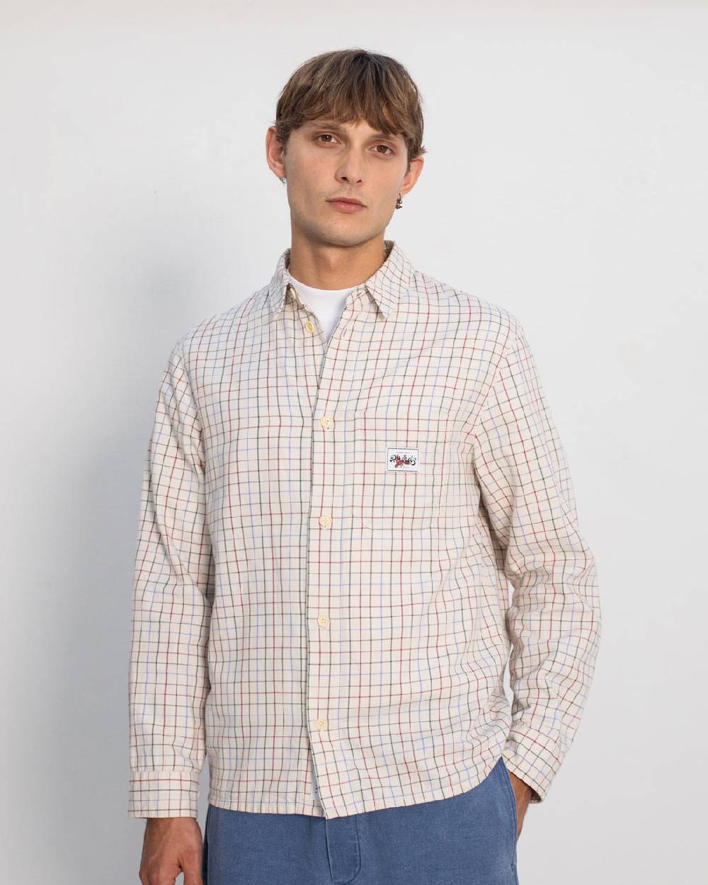 Rotholz Kariertes Hemd Bio Baumwolle - Off-White