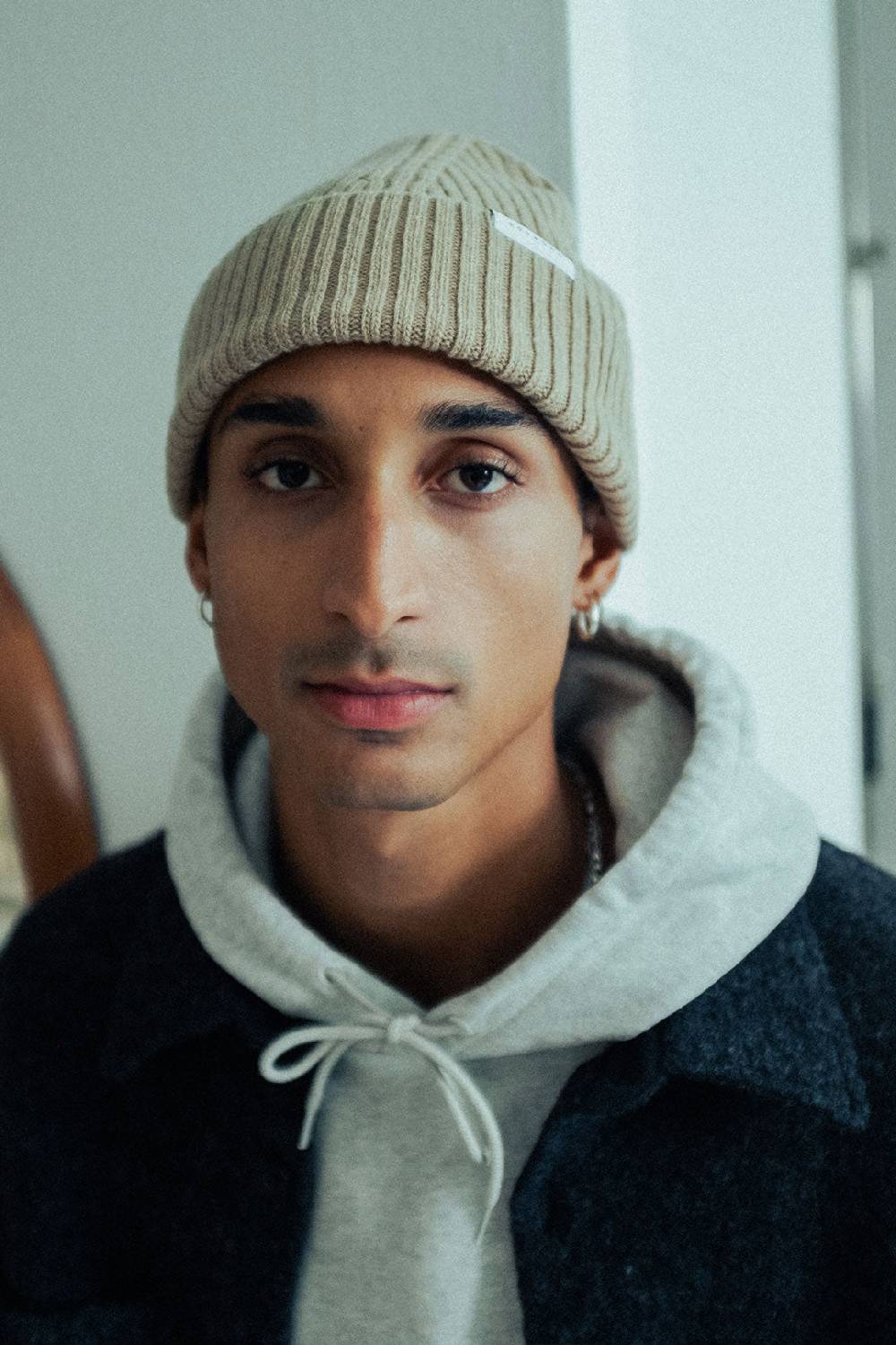 Rotholz Klassische Mütze Wollmix Ripp - Beige