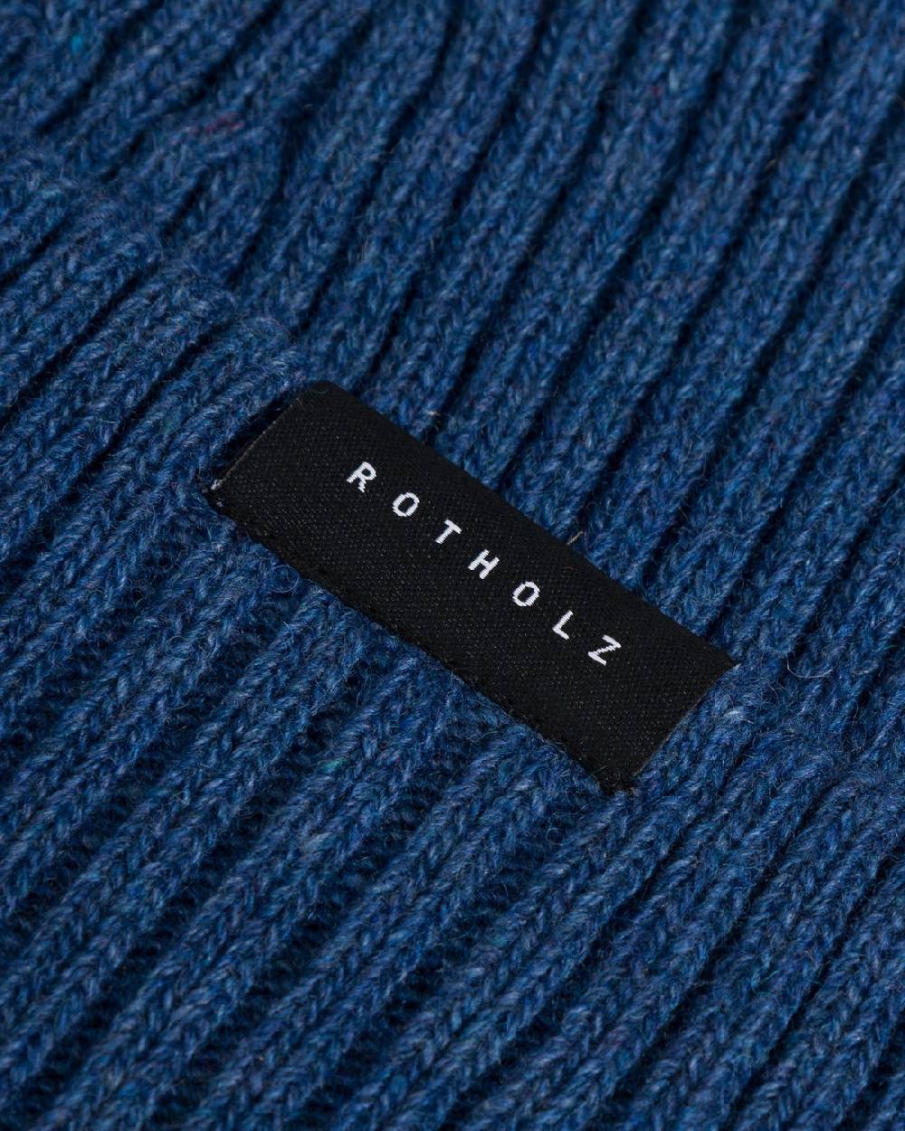 Rotholz Klassische Mütze Wollmix Ripp - Blau