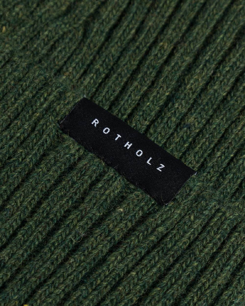 Rotholz Klassische Mütze Wollmix Ripp - Grün