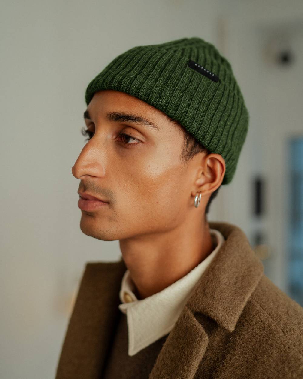 Rotholz Klassische Mütze Wollmix Ripp - Grün