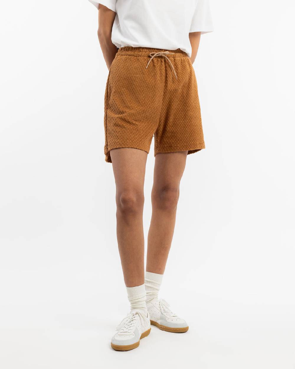 Rotholz Kurze Frottee Hose Bio Baumwolle - Karamell