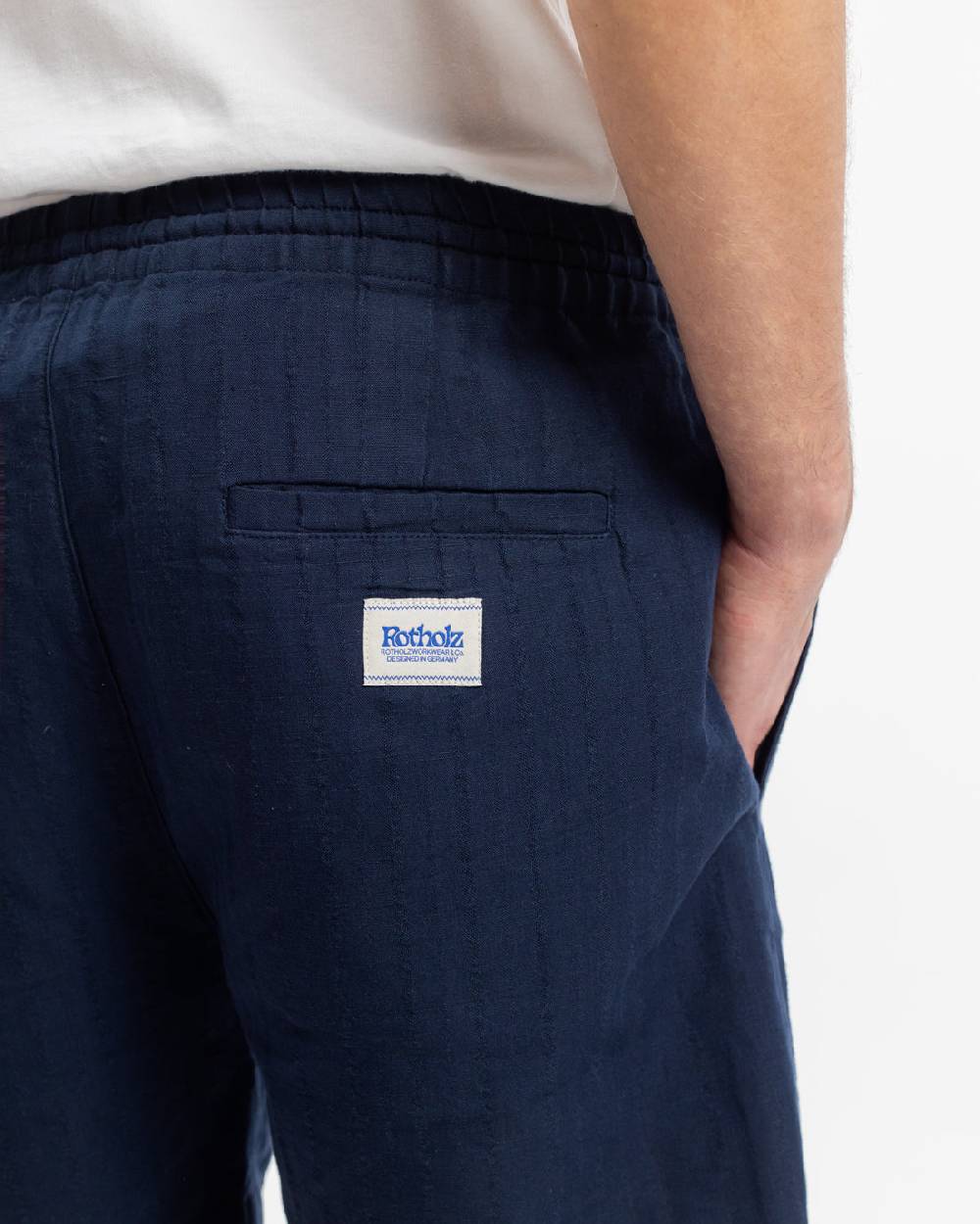 Rotholz Kurze Hose Leinen Mix - Dunkelblau