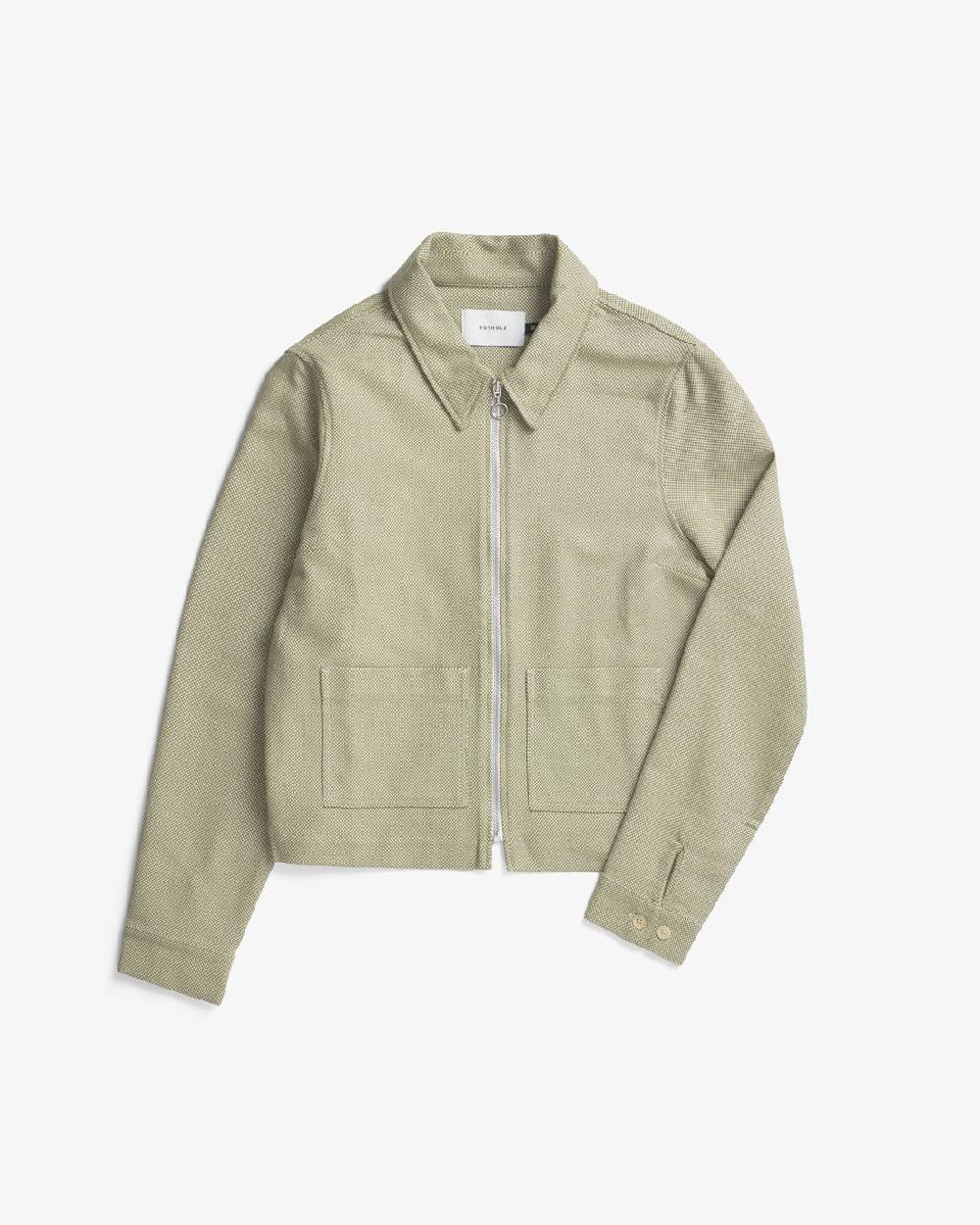 Rotholz Kurze Jacke aus Bio Canvas Grün Kariert