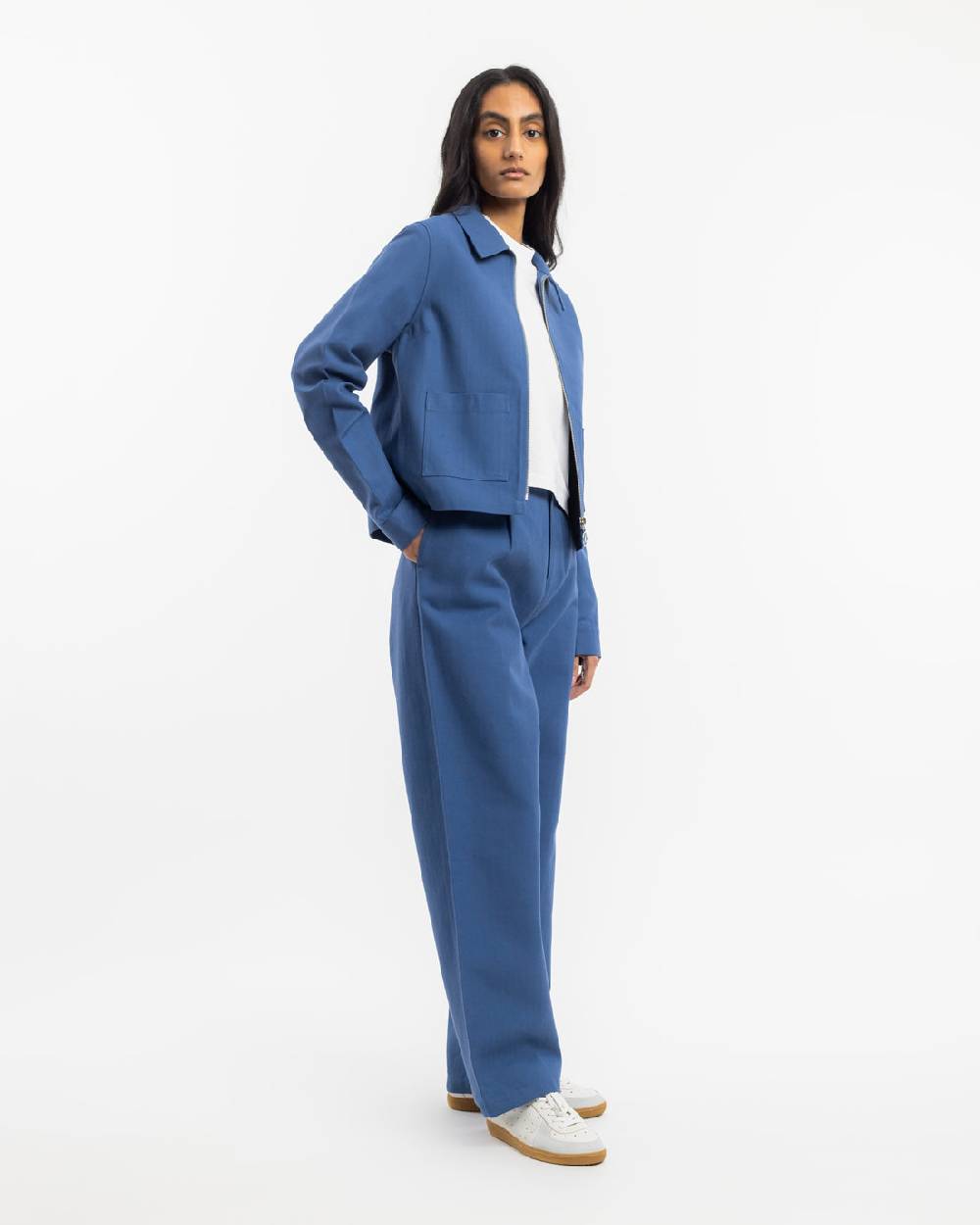 Rotholz Kurze Jacke Bio Baumwolle - Blau