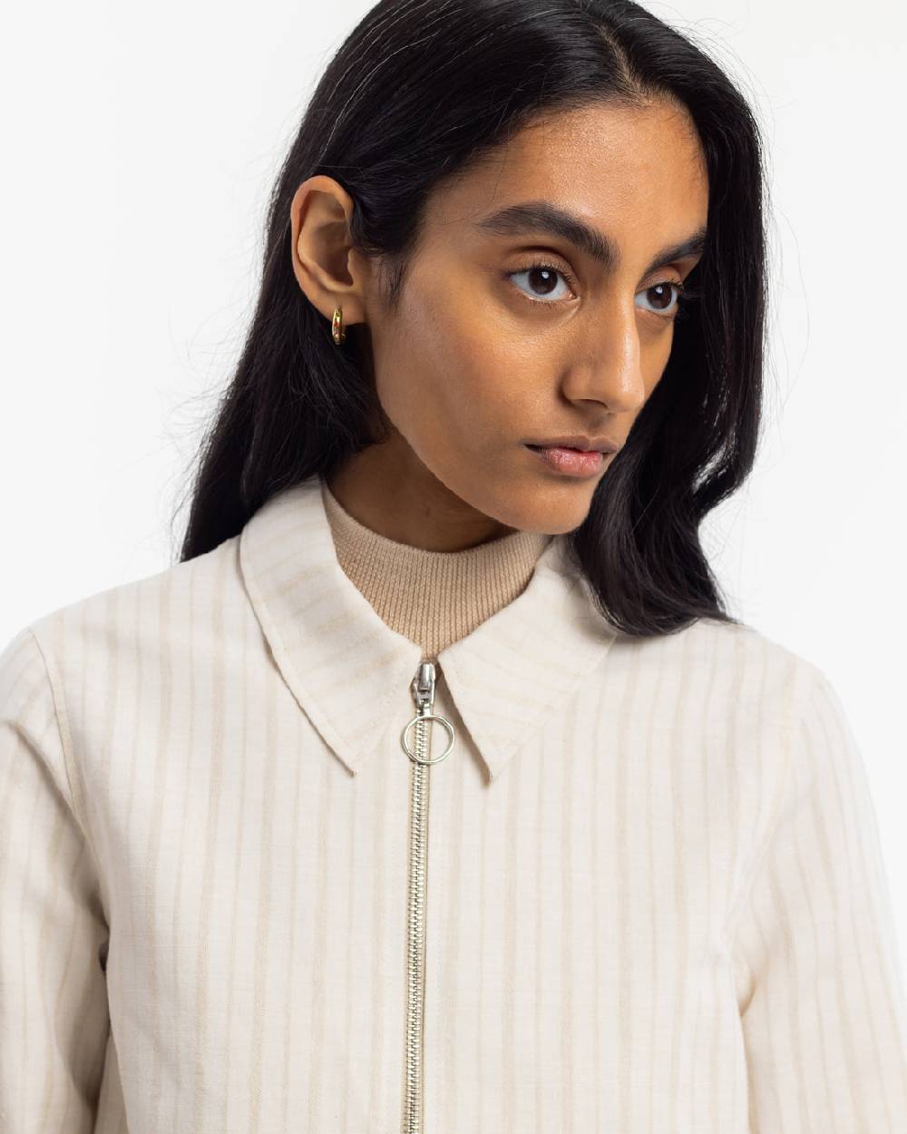 Rotholz Kurze Jacke Leinen Mix - Creme