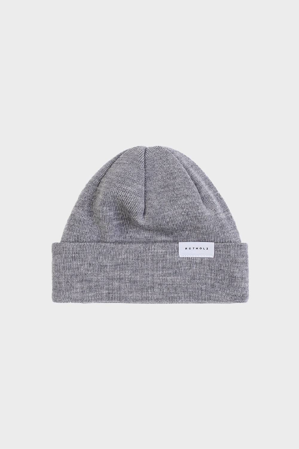 Rotholz Kurze Mütze Merino Fein - Grau