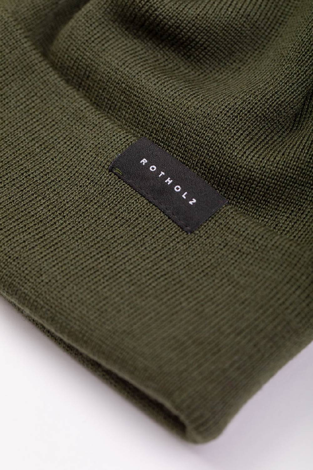 Rotholz Kurze Mütze Merino Fein - Olive