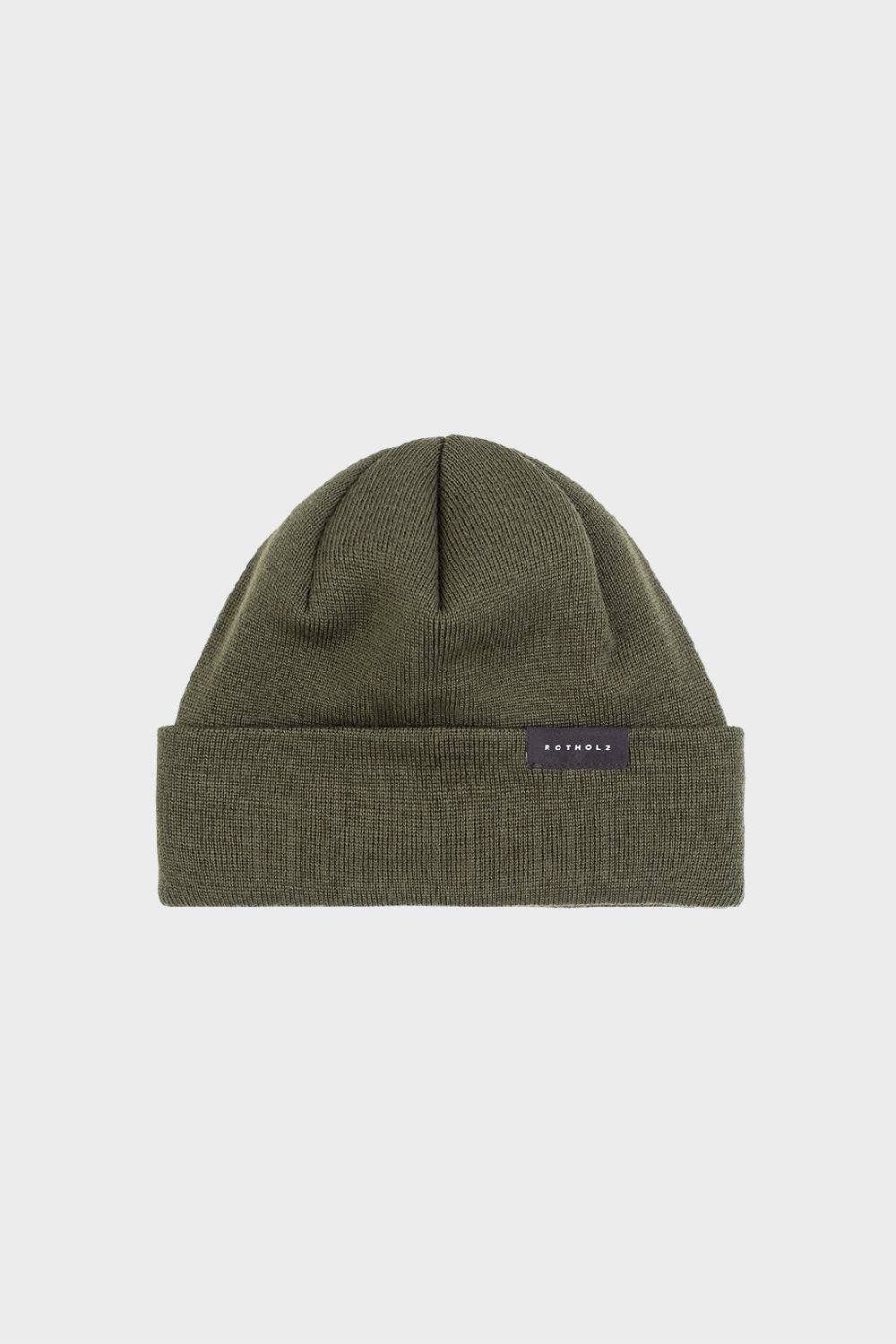 Rotholz Kurze Mütze Merino Fein - Olive