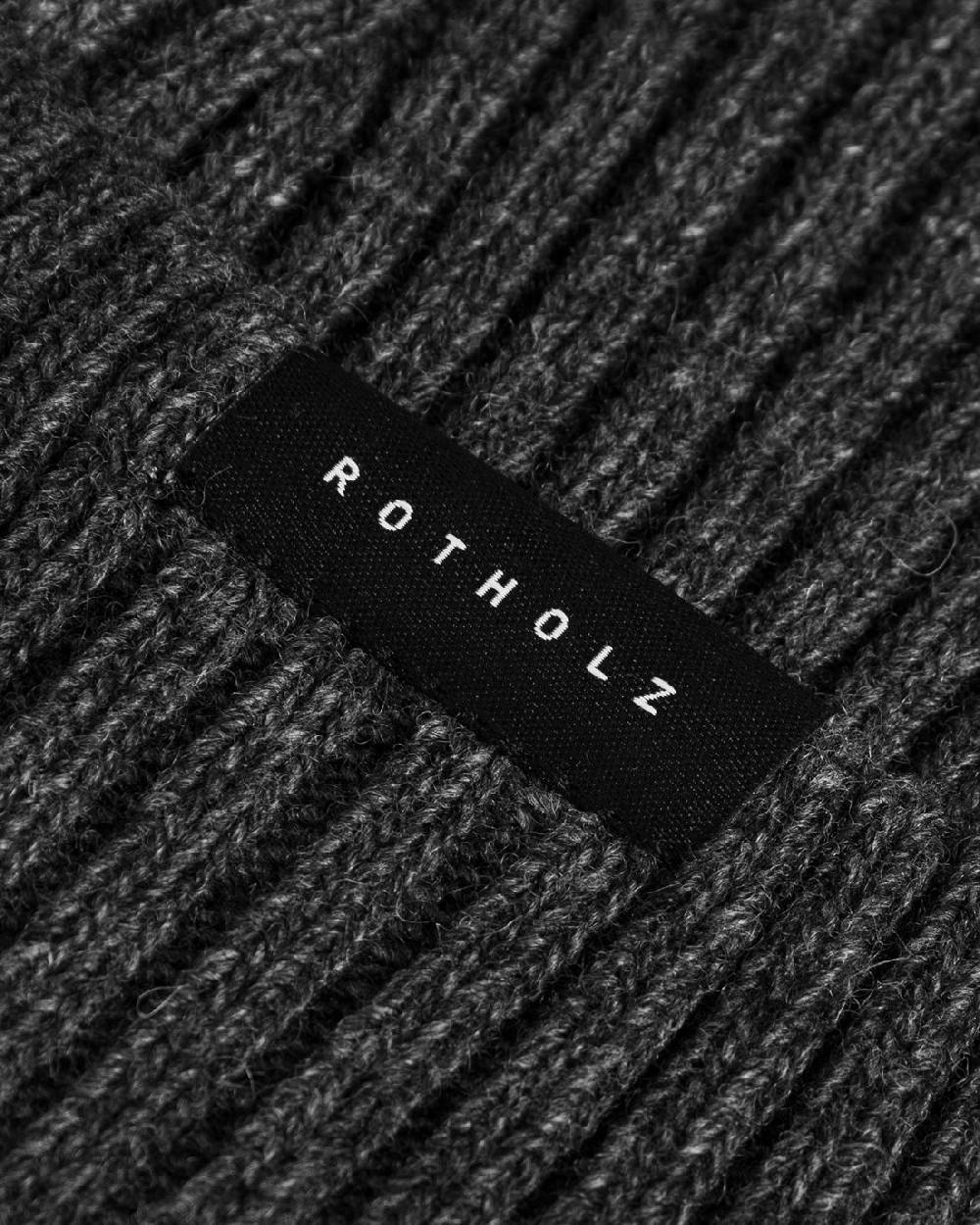 Rotholz Kurze Mütze Wollmix Ripp - Anthrazit