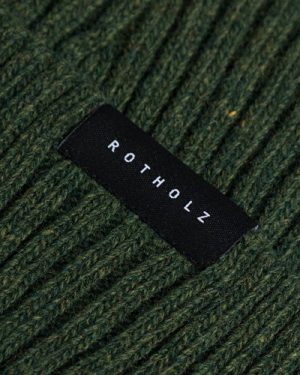 Rotholz Kurze Mütze Wollmix Ripp - Grün