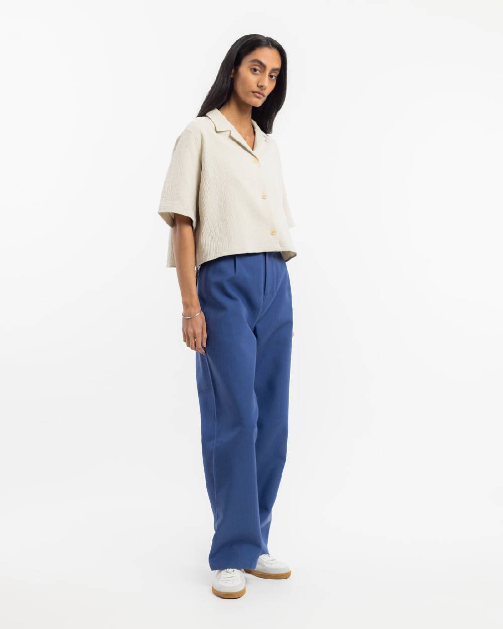 Rotholz Kurzes Bowling Shirt Bio Baumwolle - Sand