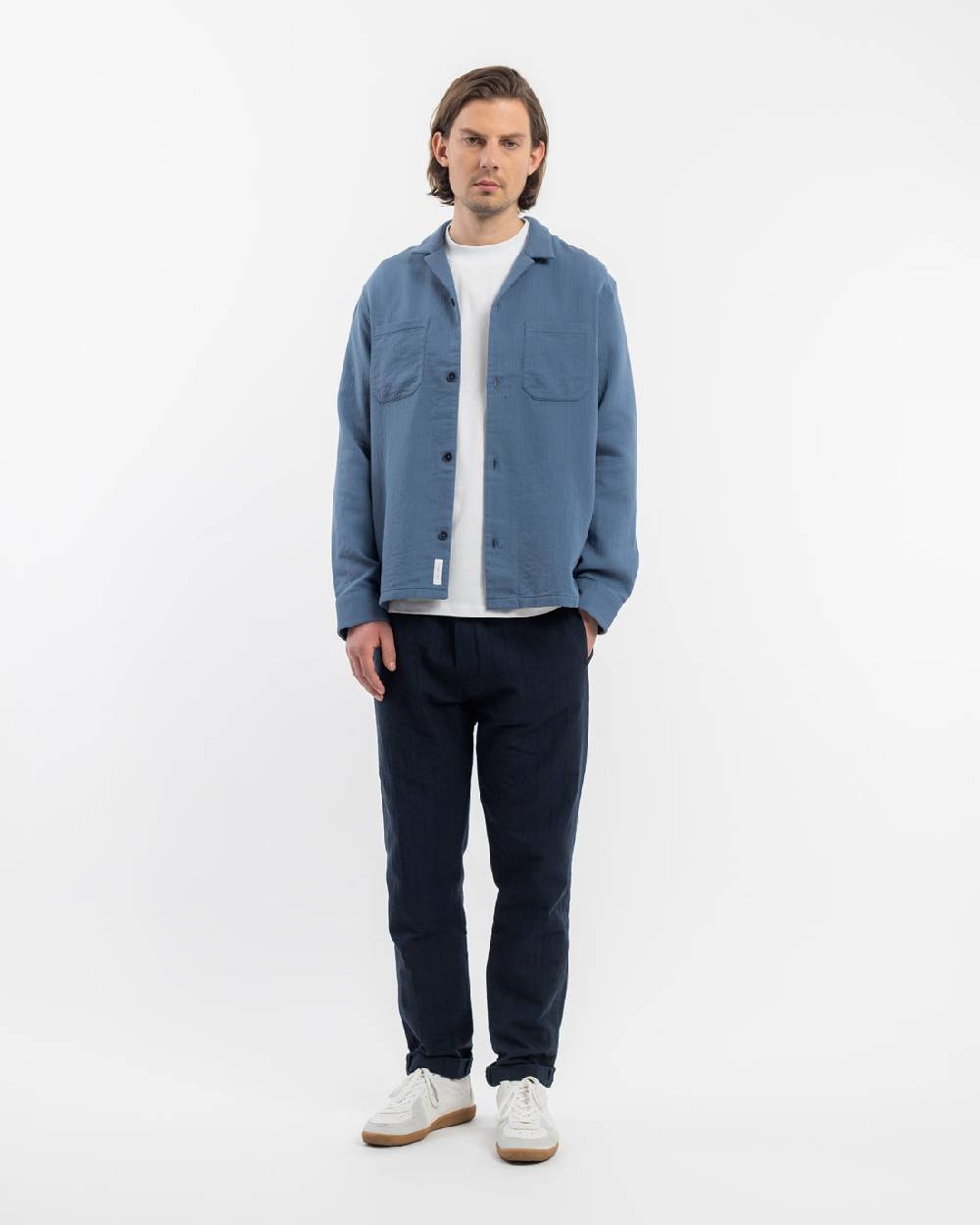 Rotholz Langarmhemd Bio Baumwolle - Blau