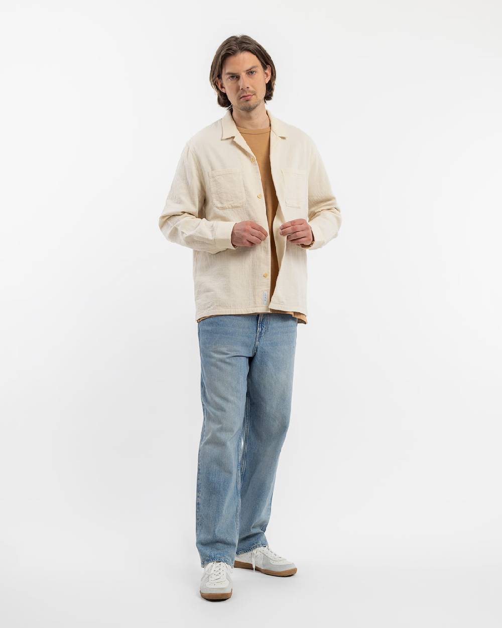 Rotholz Langarmhemd Bio Baumwolle - Sand