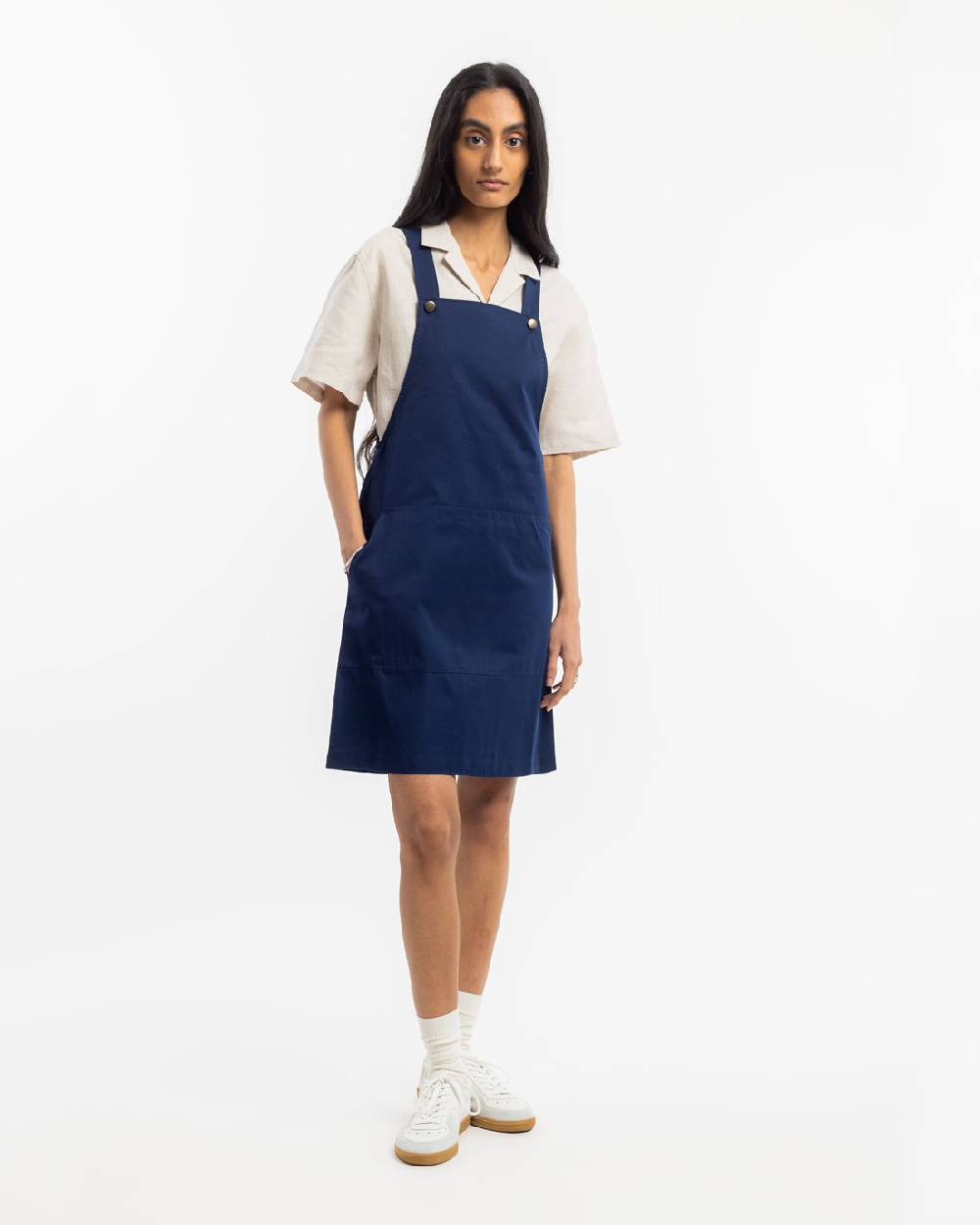 Rotholz Latzkleid Aus Bio Canvas - Blau